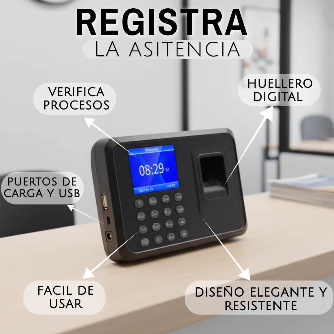 Control Acceso Huellero Asistencia Empleados Huella Negro (HUE0100) - Image 3