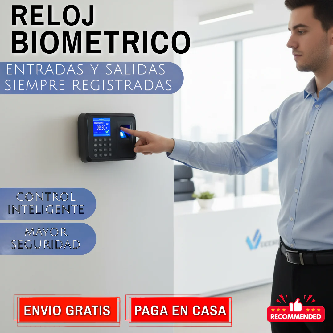 Control Acceso Huellero Asistencia Empleados Huella Negro (HUE0100) - Image 4