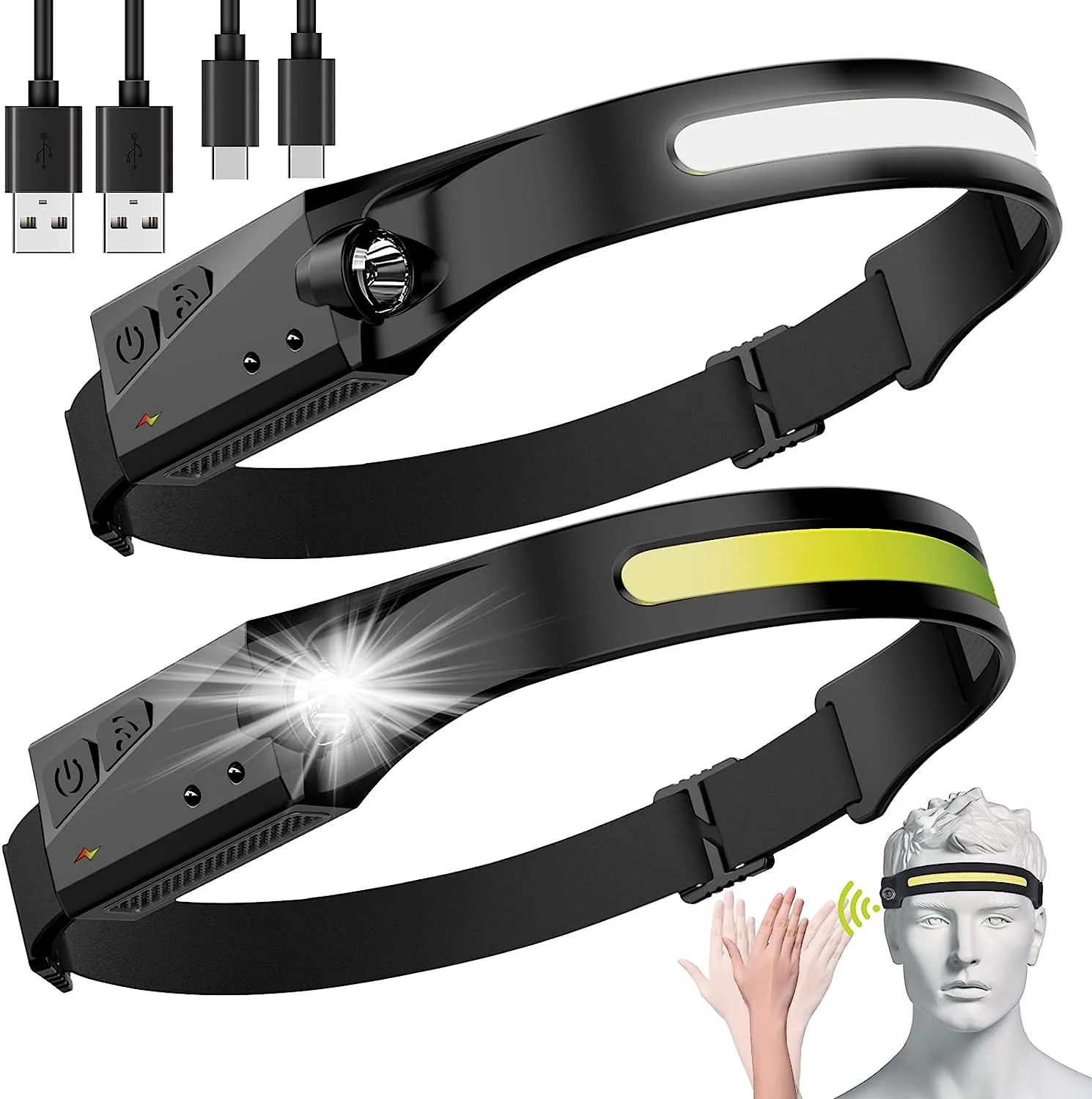 Linterna Led De Cabeza Recargable Con Sensor De movimiento - Image 6
