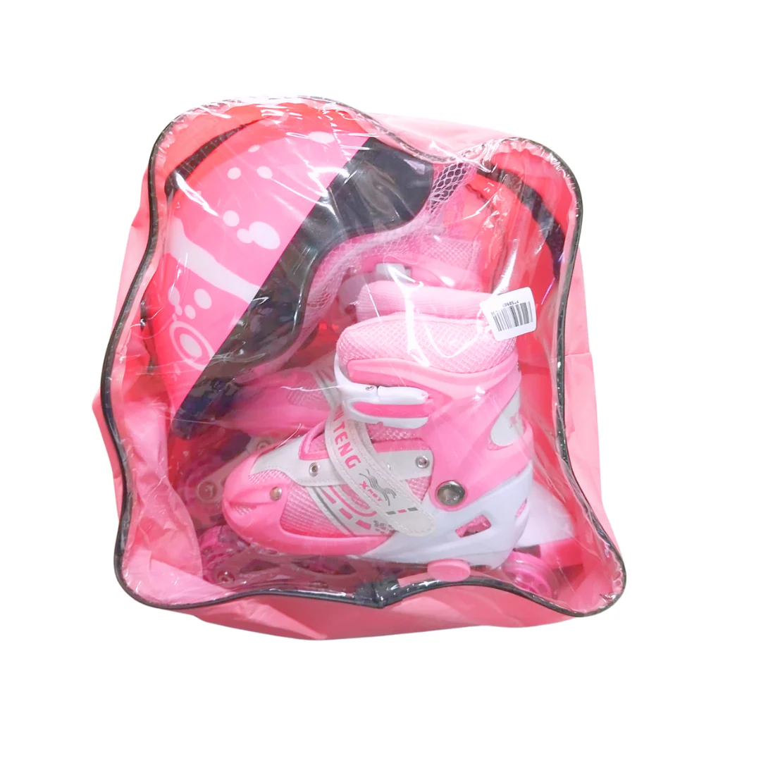 Patines Ajustables Rosa Con Bolso Y Protecciones - Image 2