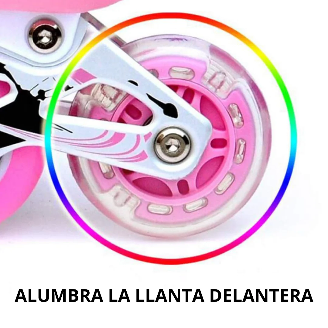 Patines Ajustables Rosa Con Bolso Y Protecciones - Image 5