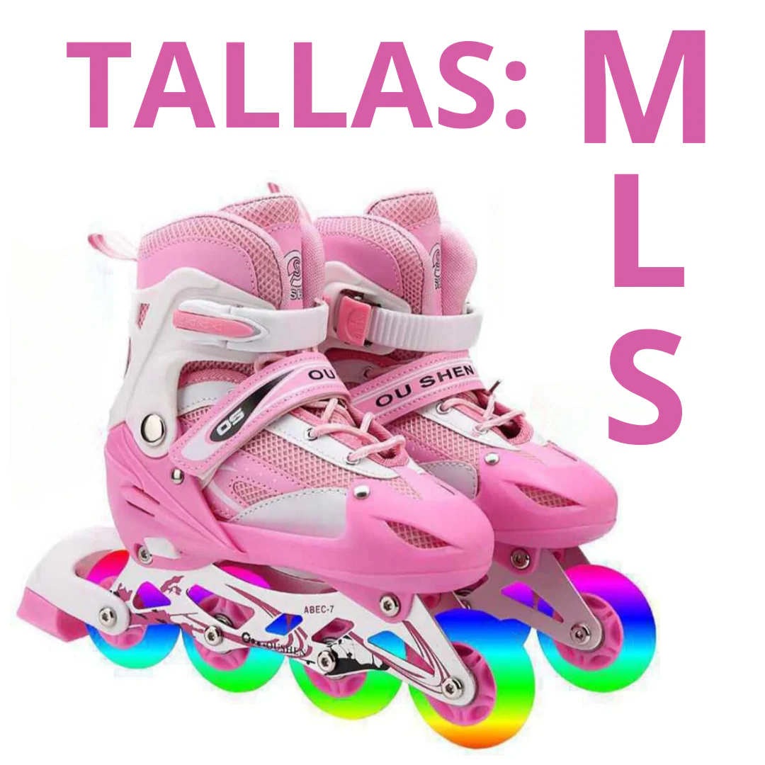 Patines Ajustables Rosa Con Bolso Y Protecciones - Image 6