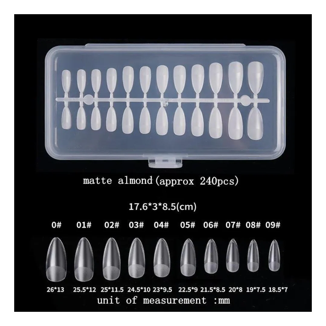 Set 240 Uñas Press On Nail Tips Varios Tamaños - Image 3
